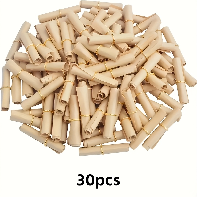 TEMU 30pcs Writeable Brown Paper Rolls, Mini Fortune Wishing Papers, Valentine's Day Birthday Anniversary Party Decorations Gift, Birthday Blessing