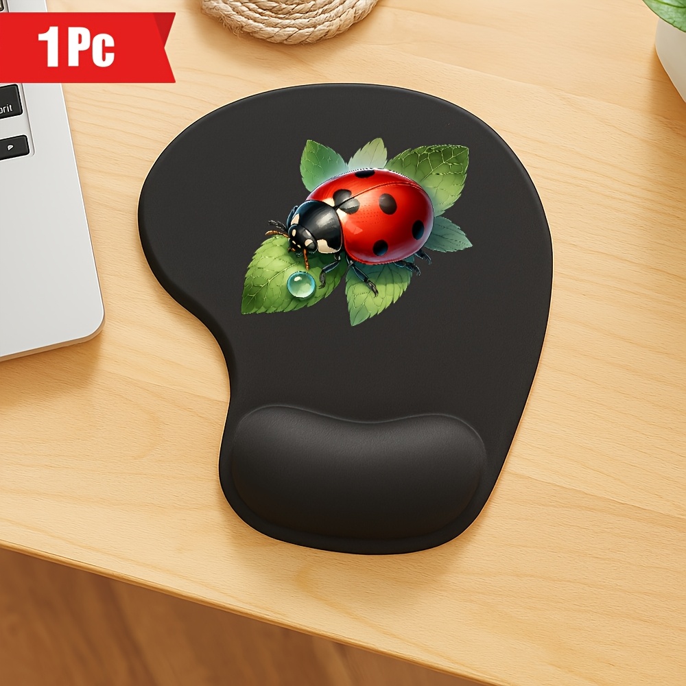 TEMU Tapis de souris 1 pièce adorable coccinelle - tapis de souris avec -poignet est parfait pour à domicile et les de gaming. Tapis de bureau