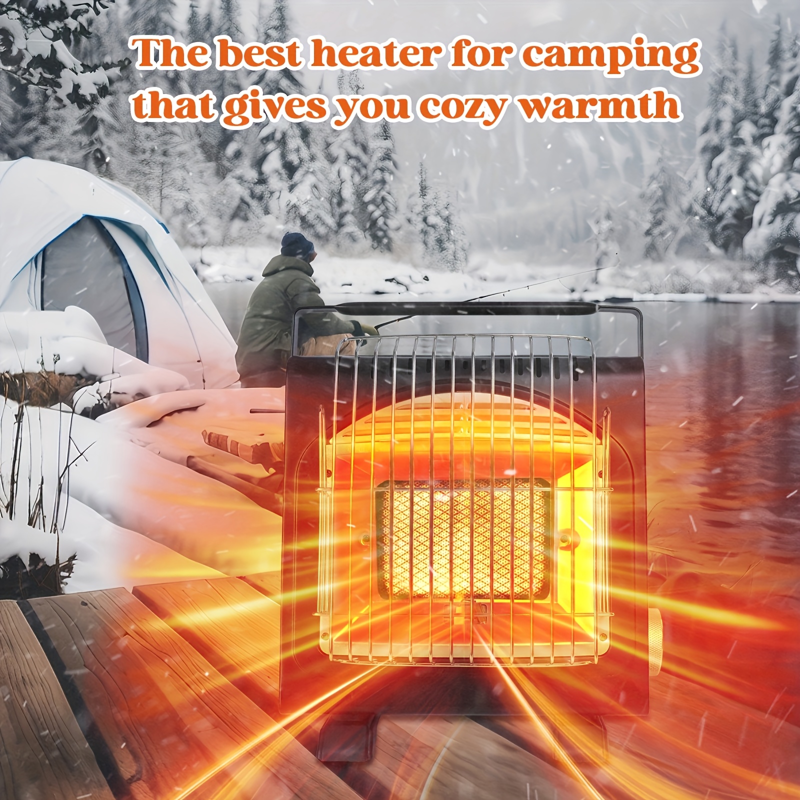 1pc Portable Heater with Piezoelectric Ceramic Ignition - Compact Outdoor Heater for Camping, Fishing & Backyard - No Electricity Needed, Durable Design & Easy-Clean Fabric, Portable Heater for Outdoors, Camping Essentials, Backyard Relaxation, Minimalist Design, Efficient Heat Transfer