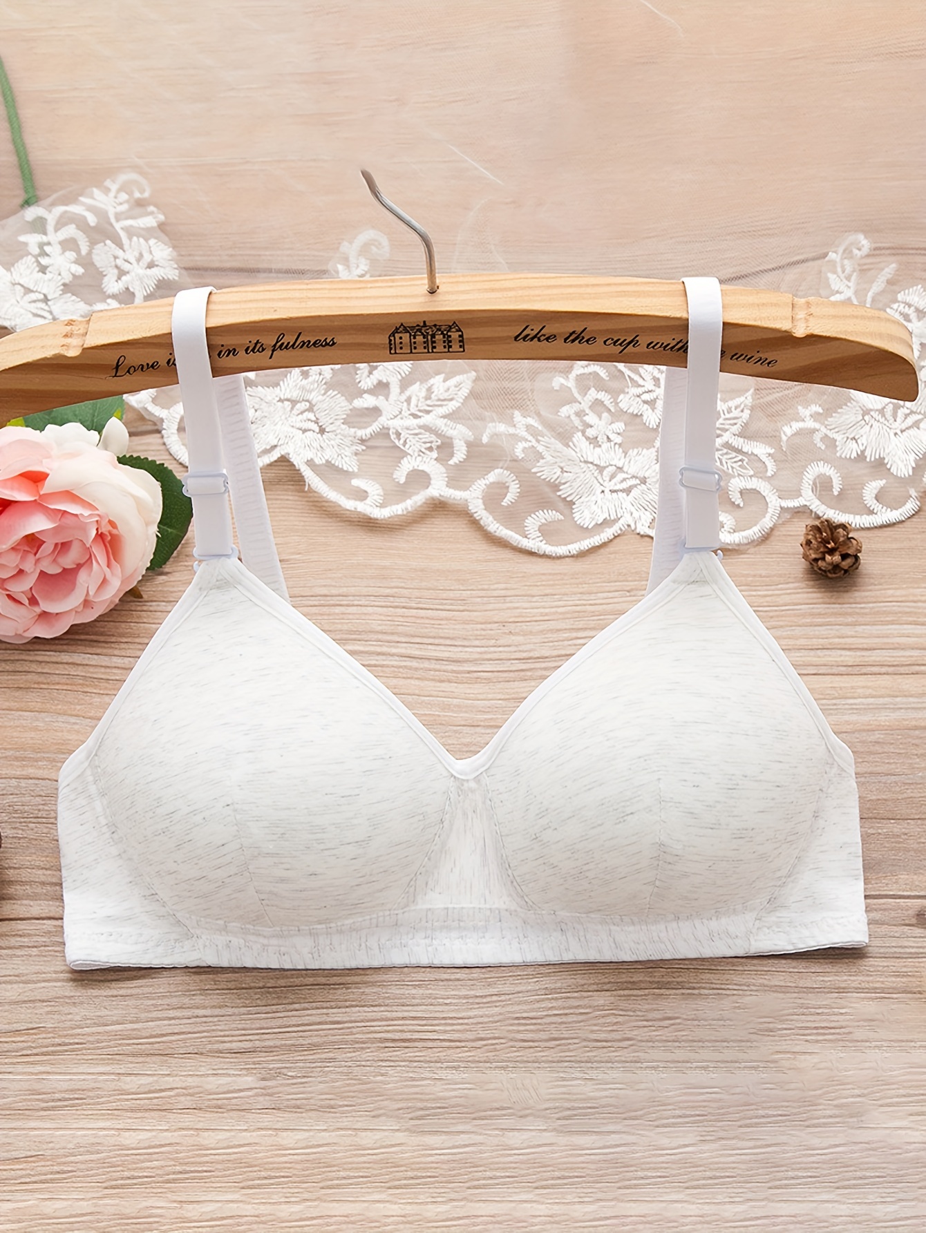 Girls Solid Color Bras Seamless Half Cup Style Underwire - Temu