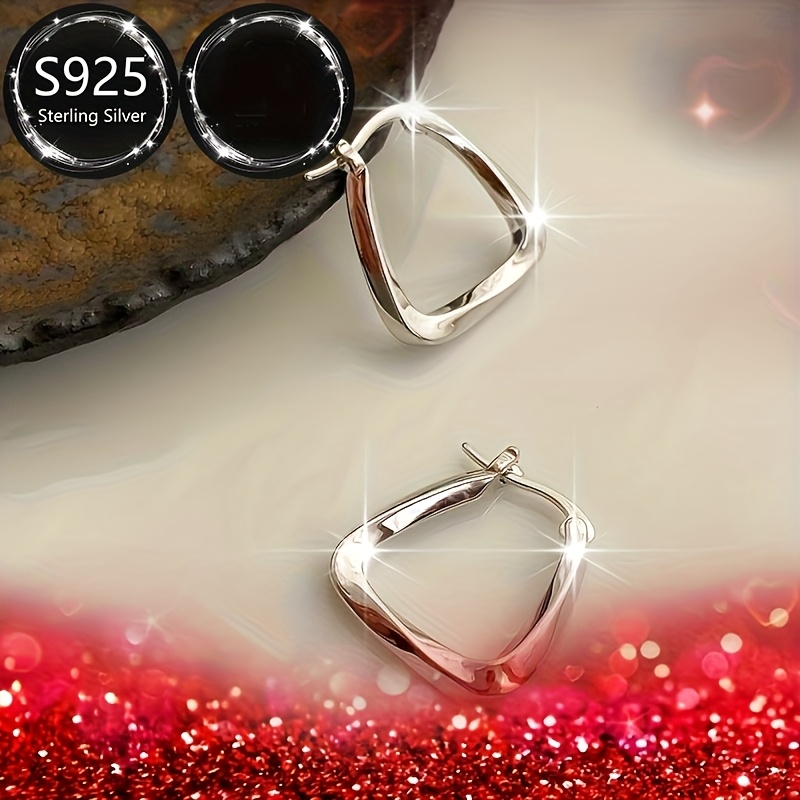 Women's 925 Silver Geometric Earrings Set with Packaging