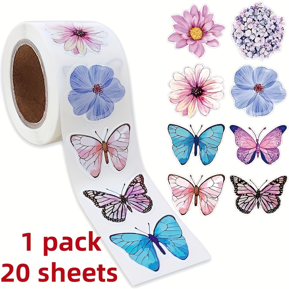 

And Flower Sticker Roll - Handmade, Effect, Suitable For Gifts, Decorations, And .