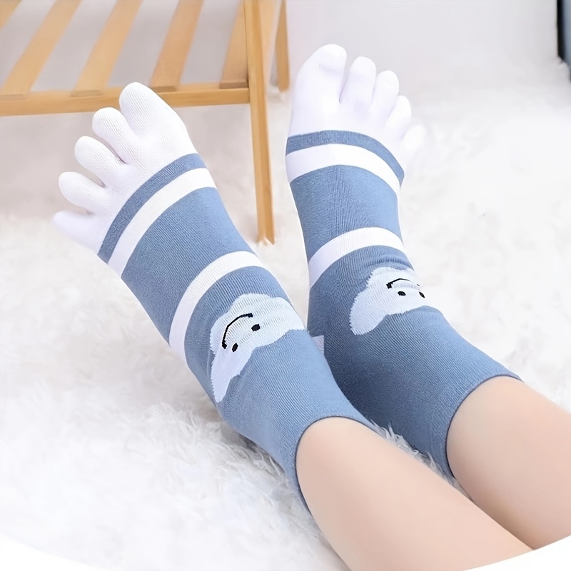 pairs five toe socks womens casual cartoon animal striped Temu