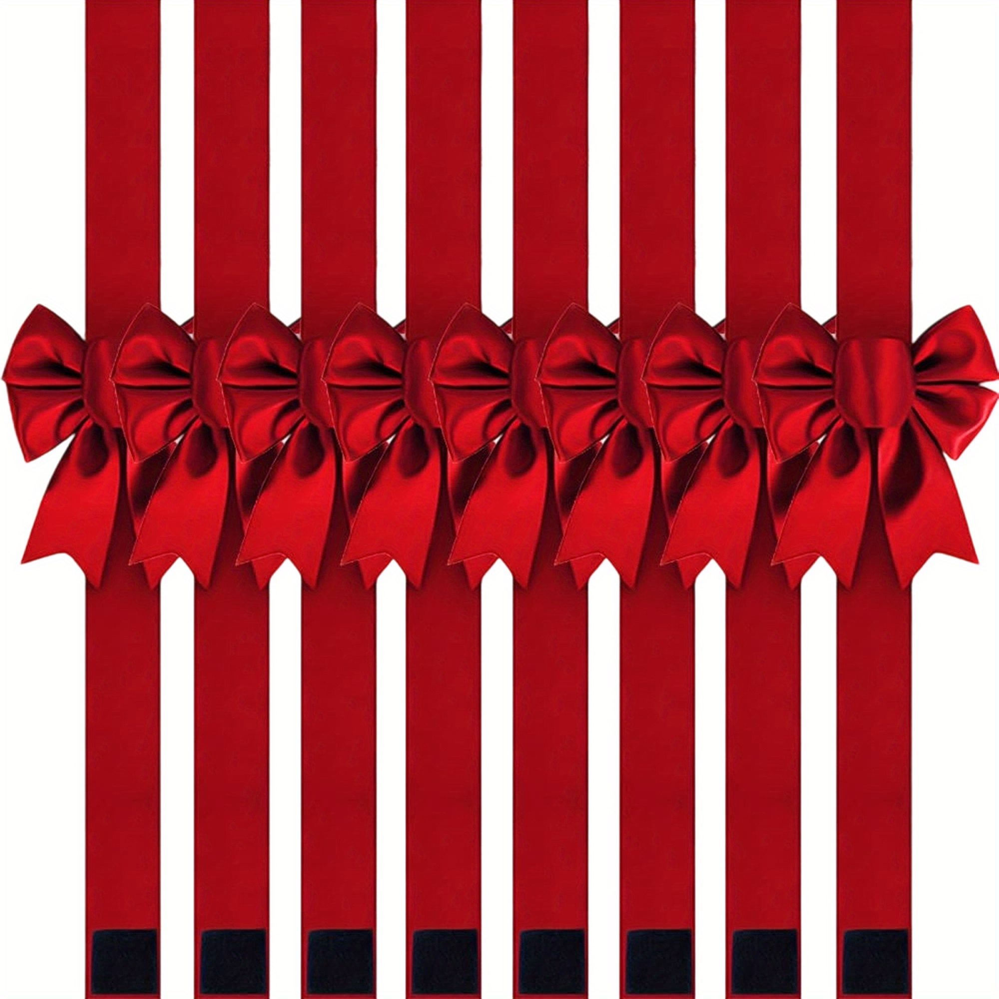 TEMU 8pcs Christmas Cabinet Ribbons Bows Decorations 78in Decor Party Supplies Set Over Length Christmas Housewarming Kitchen Gifts Cabinet For Christmas Decorationchristmas