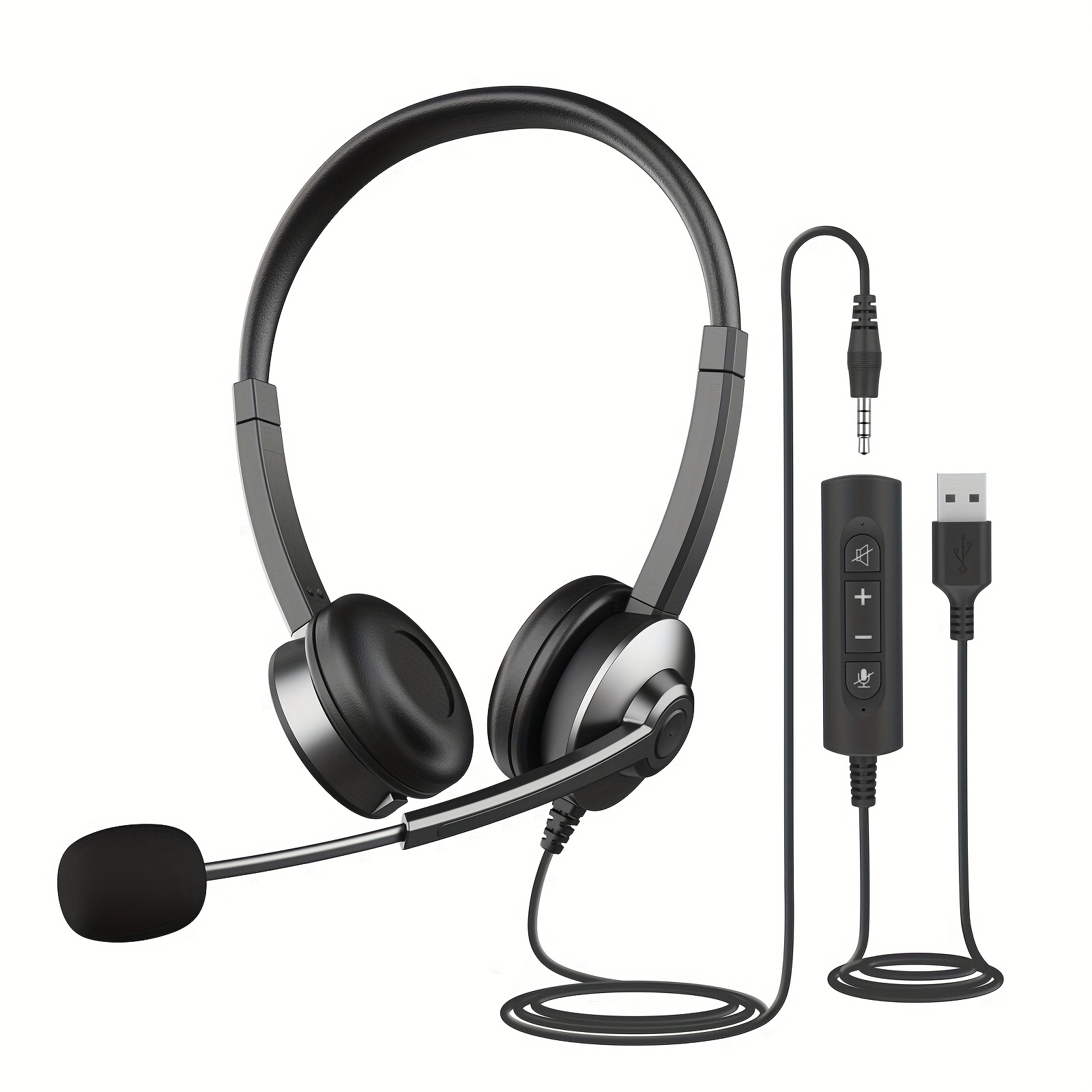 Auriculares USB C, auriculares tipo C con botón envolvente 7.1 y silencio,  auriculares estéreo de alta fidelidad con cable con micrófono para Samsung