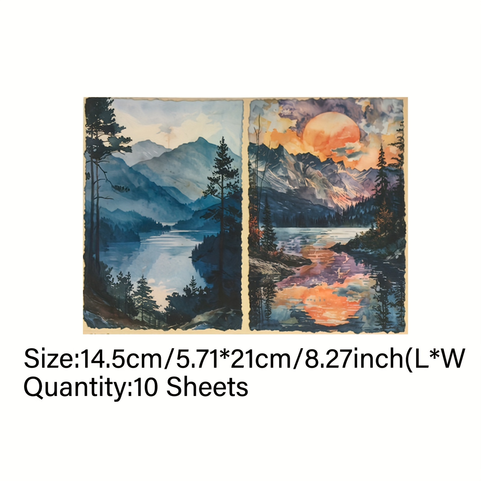 Vigus 10 Sheets A5 Scenic Autumn Watercolor Craft Paper - Vibrant Landscape Art For Journaling, Scrapbooking & Diy Projects
