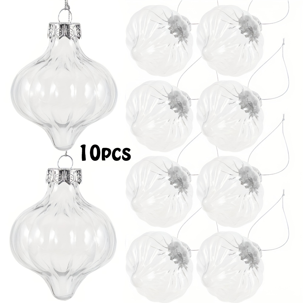 10pcs of Transparent Plastic Fillable Christmas Decorations. Suitable for Festive  , Weddings, And Christmas Tree Decorations. in   of a Christmas  . for Use in Christmas Party Decorations.