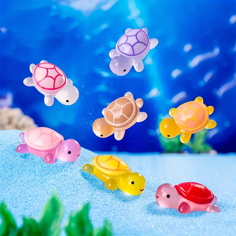 Resin Turtles 100 Pcs Mini Glow In The Dark Turtle Figures - Tiny Resin ...