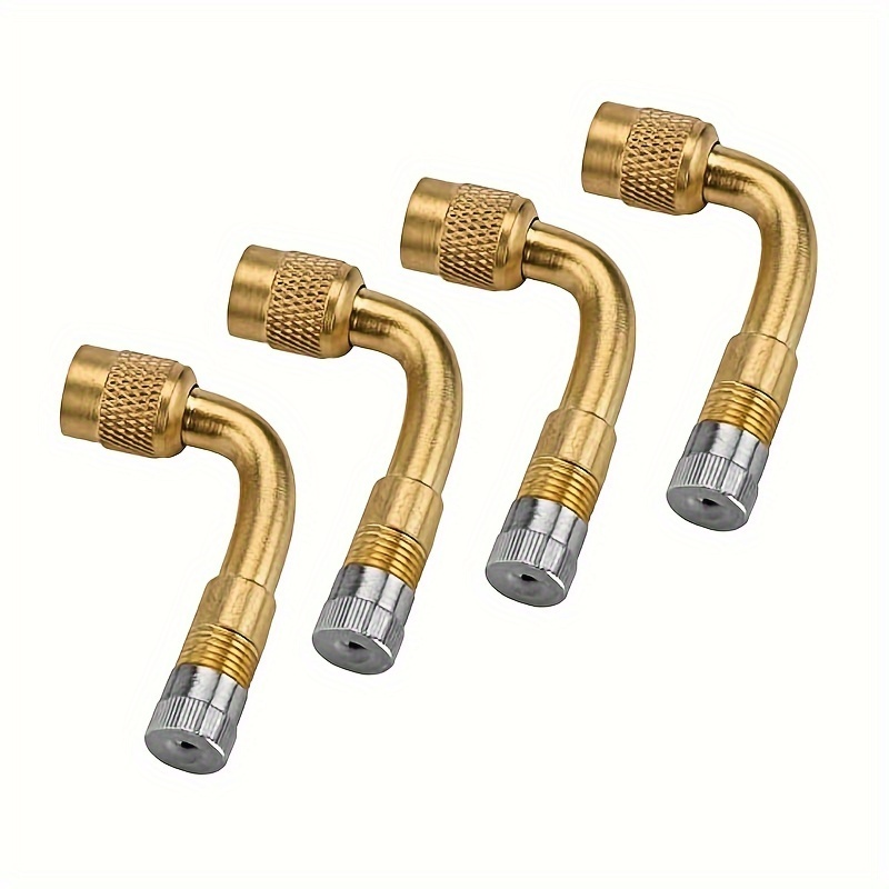 

Ensemble de 4 rallonges de valve de pneu à 90 degrés, Adaptateur de valve en cuivre pour voitures, vélos, motos, remorques, camping-cars