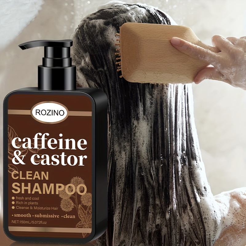

Rozino Caffeine & Castor Oil Shampoo, 150ml - Deep Cleansing And Strengthens Hair, Nourishes Scalp, Moisturizing Formula For All Hair Types