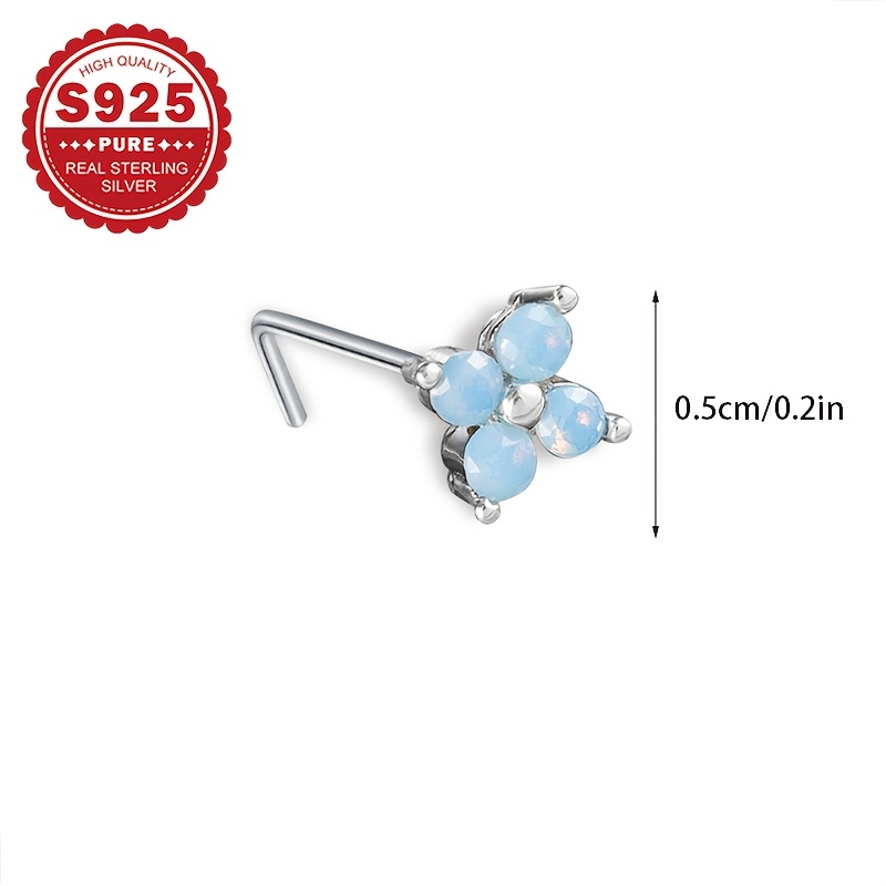 Women's S925 Silver Flower Nose Stud — Pastoral Style