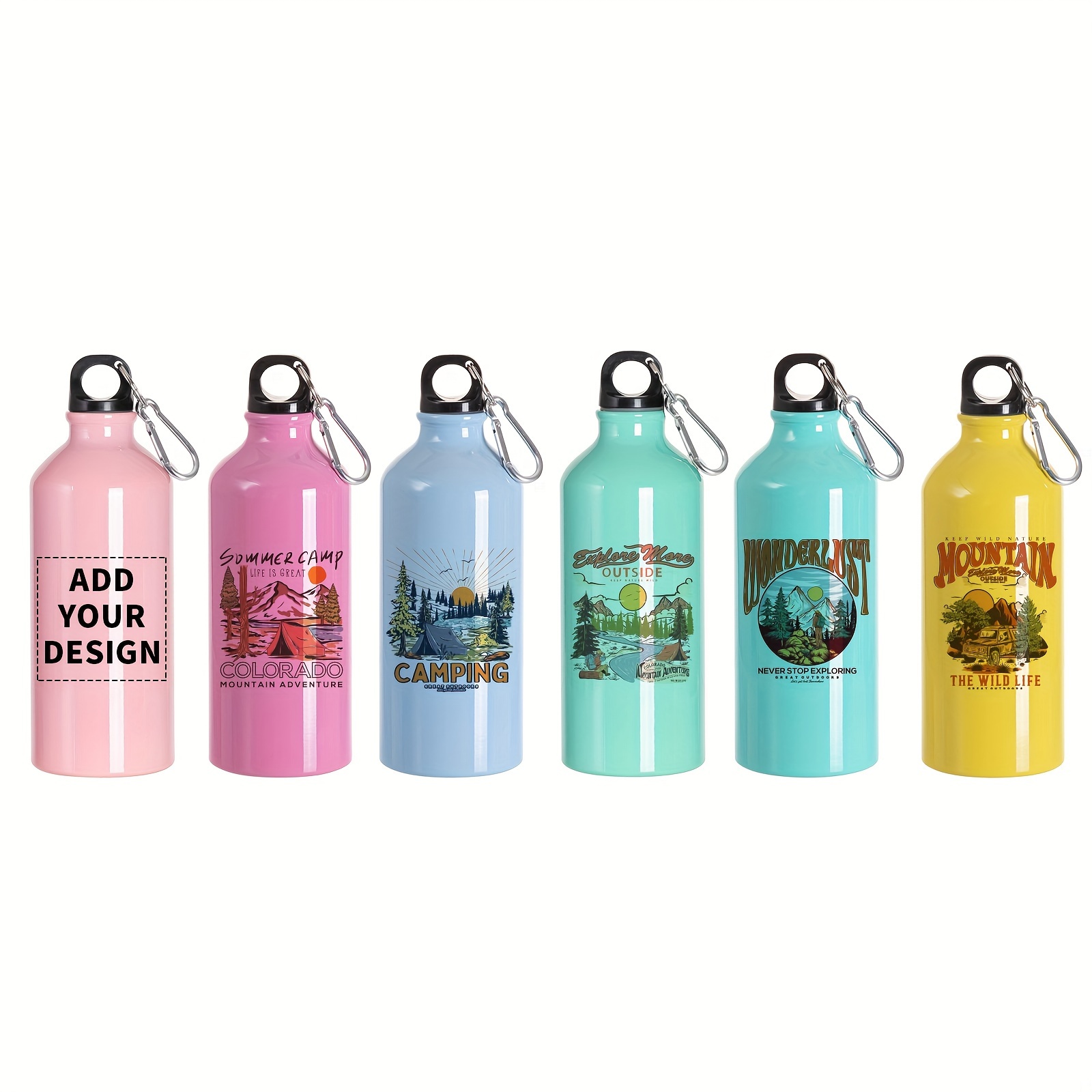 

Customizable Aluminum Water Bottle - 1pc, Perfect For Sports & Outdoor Activities, Reusable With Lid Included, Ideal For Christmas, Halloween, Graduation, Father's Day