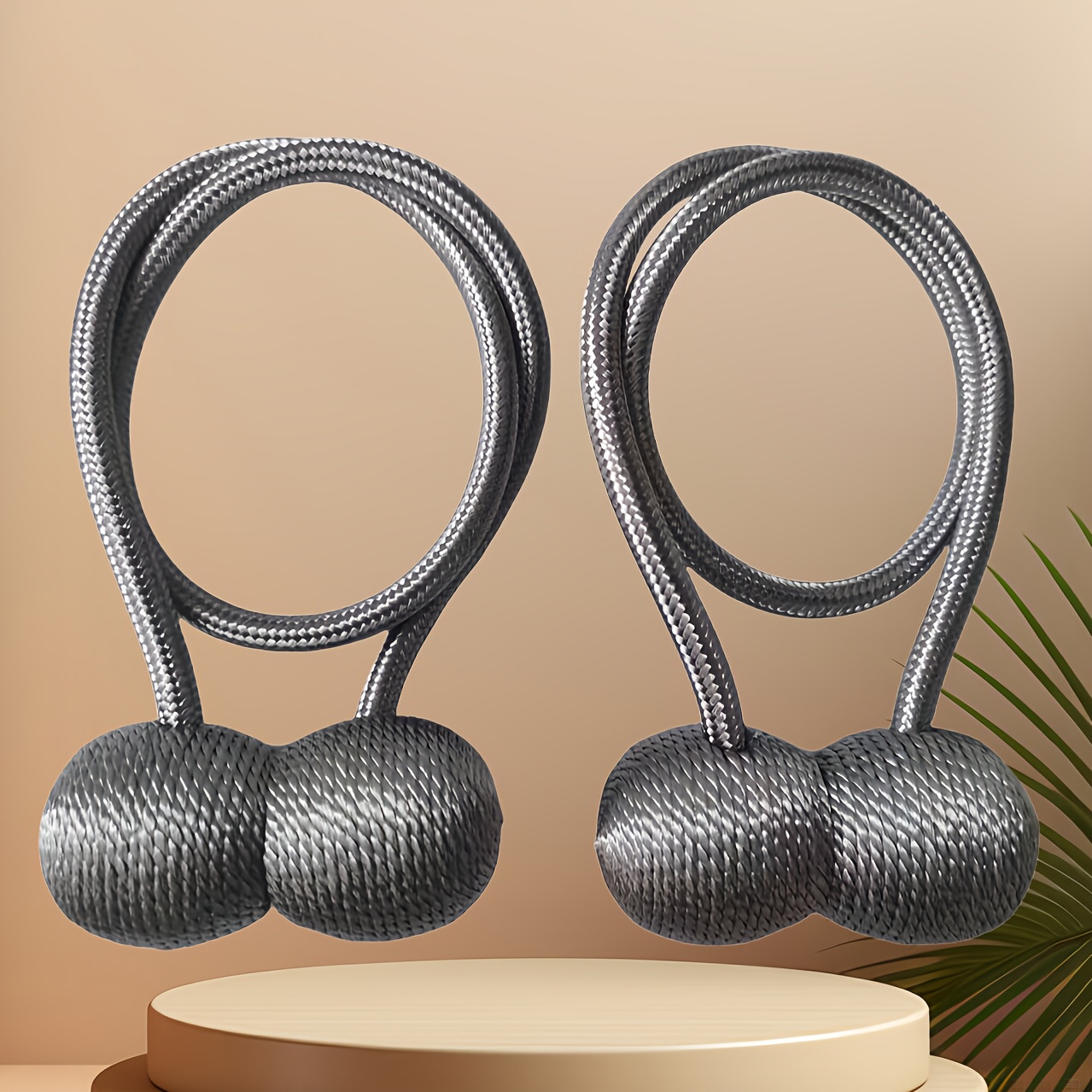 2pcs Decorative Magnetic Straps, Headphone-Style Magnetic Straps, Curtain Straps, Curtain Tying Straps, Bathroom Curtain Straps, Multi-Purpose Straps, 2-Pack