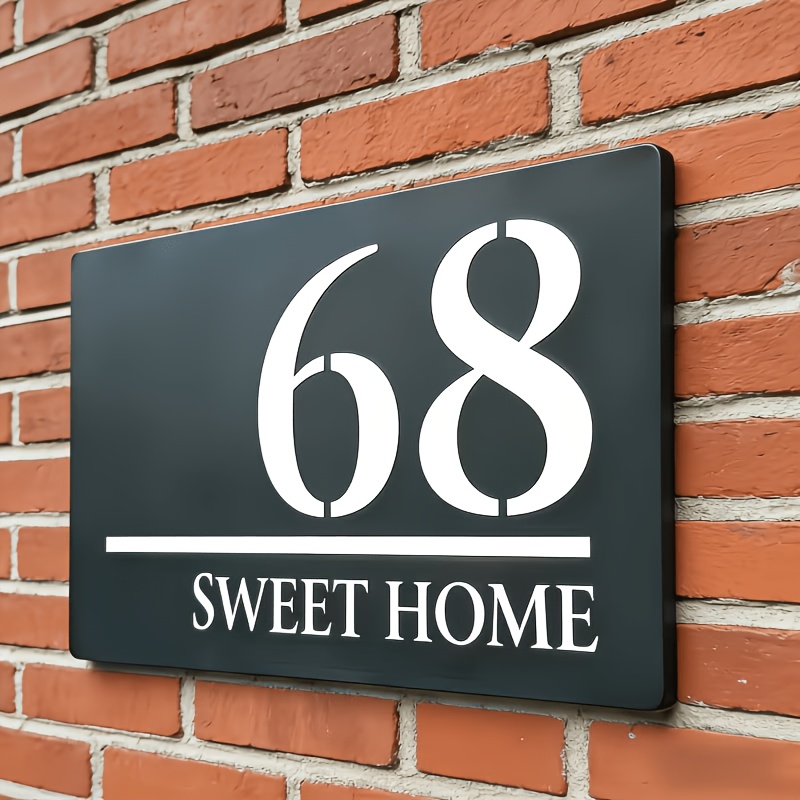 TEMU Custom Acrylic Luxury Feel Door Signs Suitable For Indoor And Outdoor Use, And Fade-resistant, Featuring Laser-engraved Numbers, A Double-layer