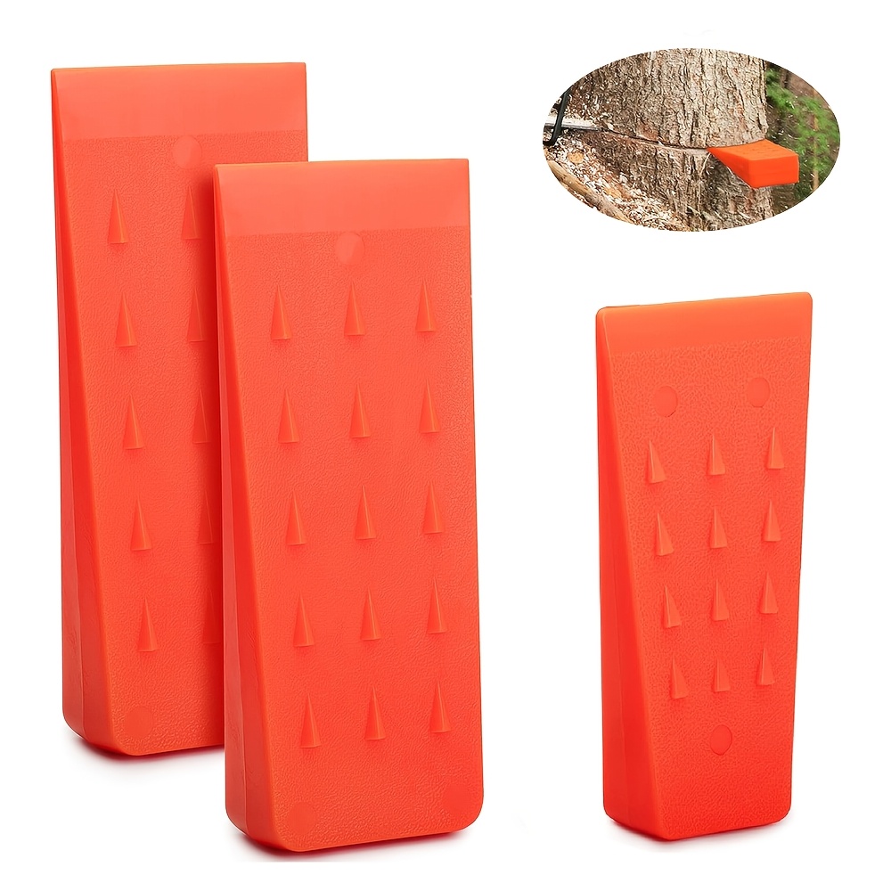 3 Pack Chainsaw Wedges | 2 Big And 1 Small Tree Felling Wedges With Spikes For Safe Cutting, Used As Door Wedge, Made Of Plastic