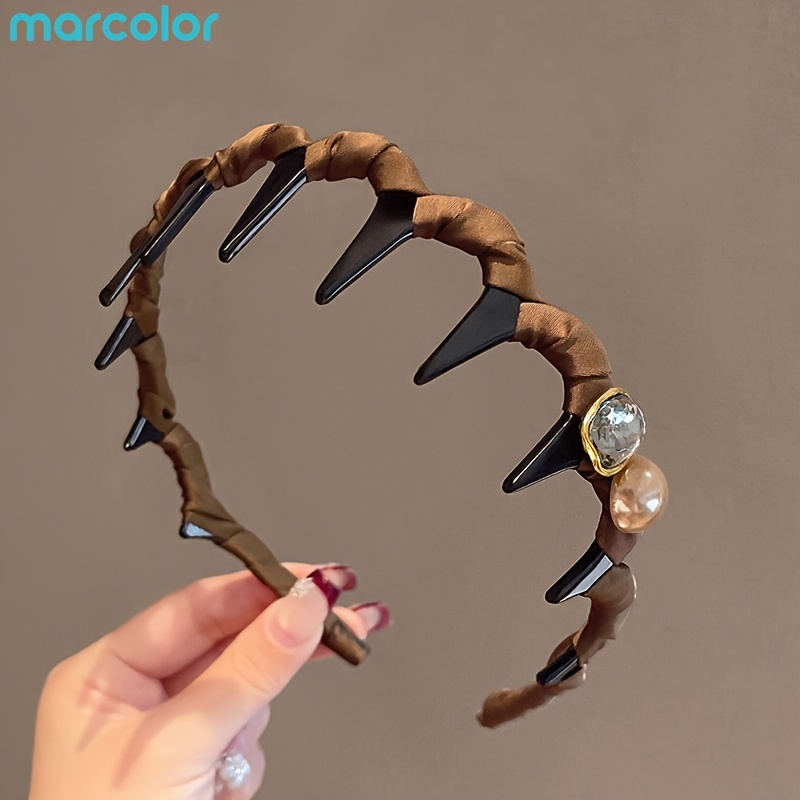 TEMU Marcolor Estate Nuovo Premium Fascia per Capelli Ondulata Fronte Donna Lusso Lavaggio Fascia Fascia per Capelli Fronte Antiscivolo Top