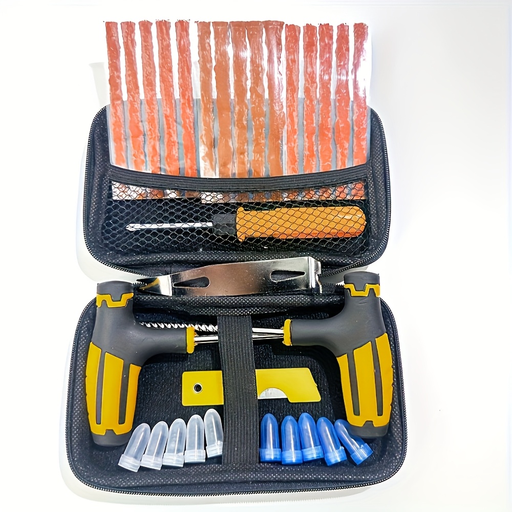 

Tire Repair Kit 30/49pcs- Automotive Tire Emergency Repair Kit With Rubber Strip, Repair Plug - Complete Kit For And Recovery