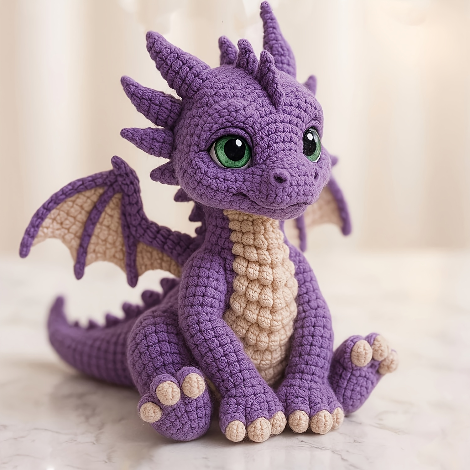 crochet kit material bag - dragon crochet pattern - , gray dragon