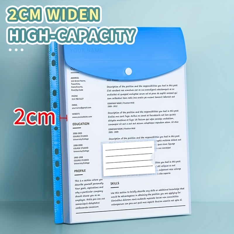 6pcs a4 high capacity loose leaf file organizer binder with 11 ring binding expandable button closure   durable pp plastic vibrant colors     black white for     portable document storage organizer office supplies home filing   sturdy construction office workers Product details 2