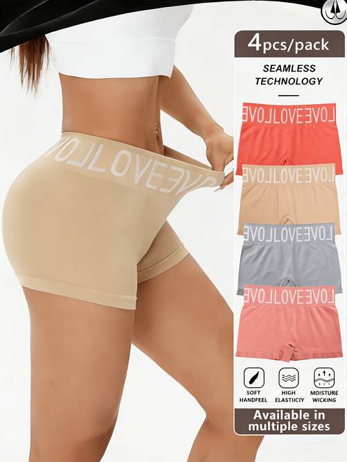 4 pack womens seamless flat briefs comfortable breathable non stuffy multicolor close fitting non tight fabric