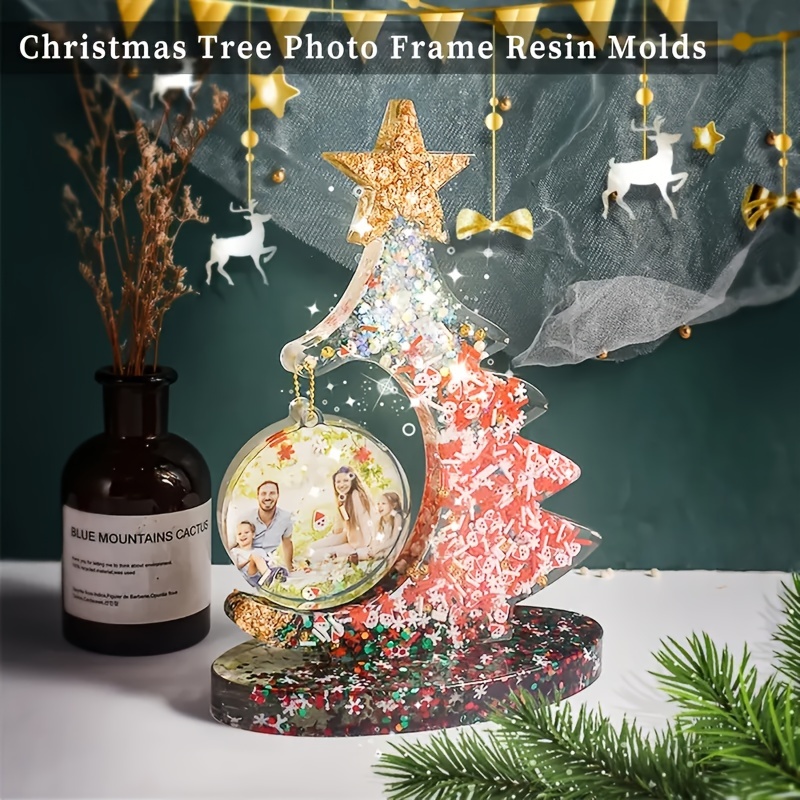 Image of 1 Set Of Large Epoxy Resin Molds, Silicone Molds For Christmas Tree Heart-shaped Photo Frames, Christmas Display Molds, Suitable For Home Decoration, Room Decor