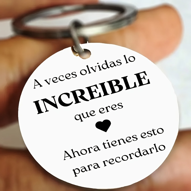 TEMU Llavero con Diseño Estilo Español - Grabada "A Veces Inconsumible" - Regalo - para , Hija, Graduación o - Llavero de Regalo de Calidad
