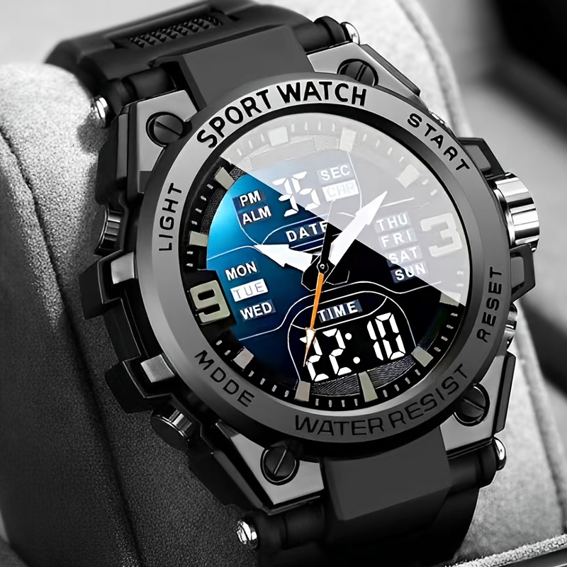 new multi function sports watch with   luminous electronic quartz alarm clock stylish digital watch