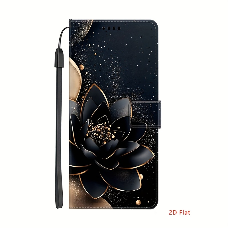 TEMU Phone Case - Classy Pattern Pu Magnetic Flip Wallet Case With D Holder Stand For Moto