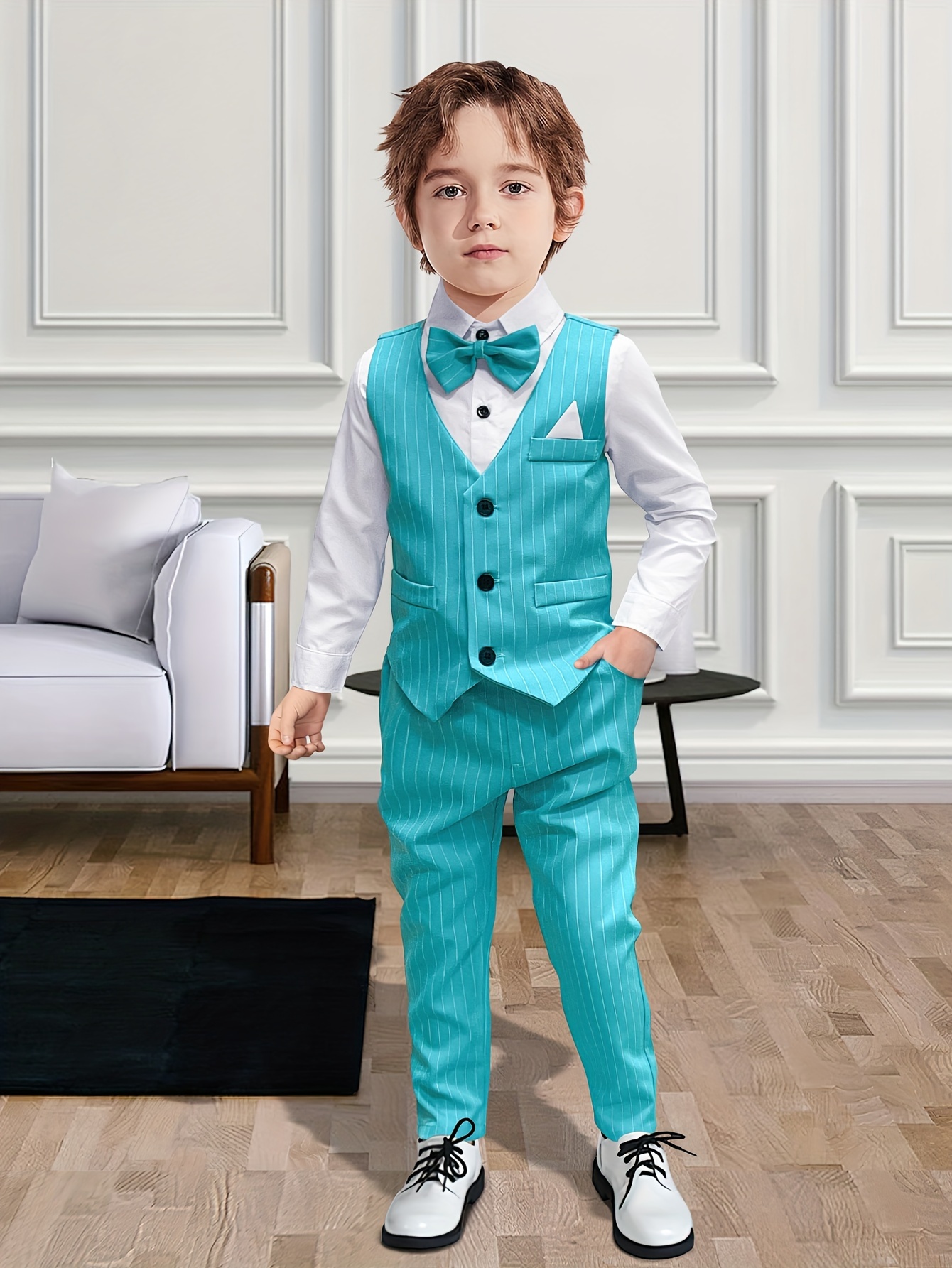 ensemble pièces garçons chemise formelle nœud Temu Mauritius