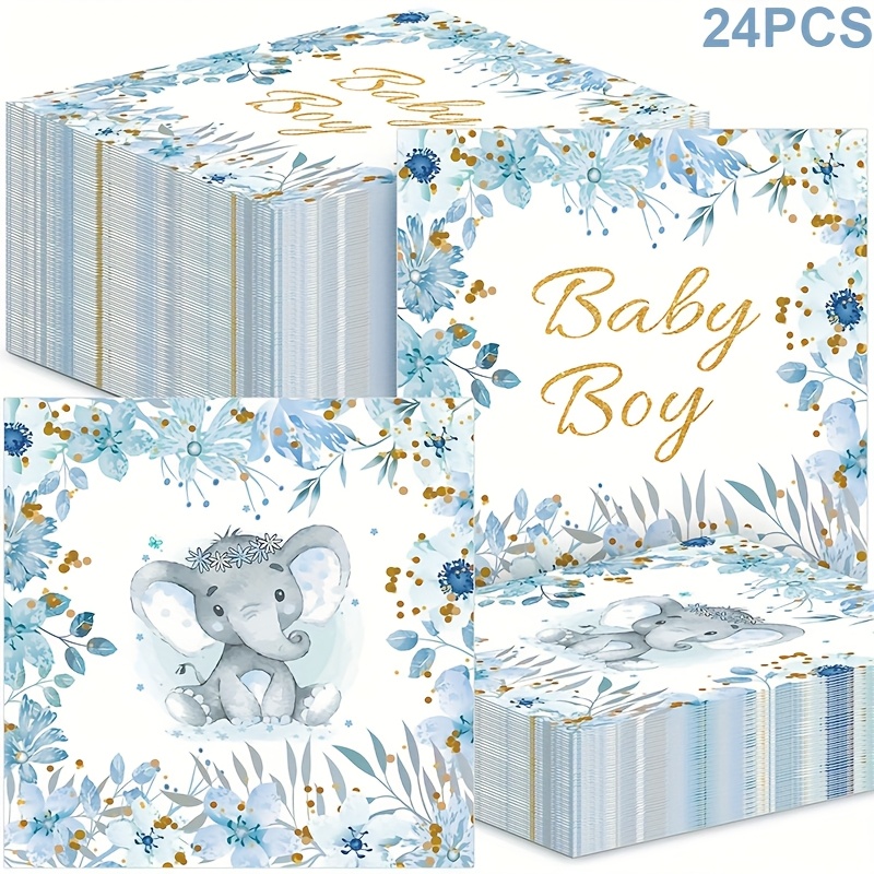 Image of 24/48pcs Of -themed Birthday Party Elephant Napkins, Suitable For Birthday Party Decorations, Party Supplies, And High-quality Disposable Birthday Party Napkins For Halloween、christmas
