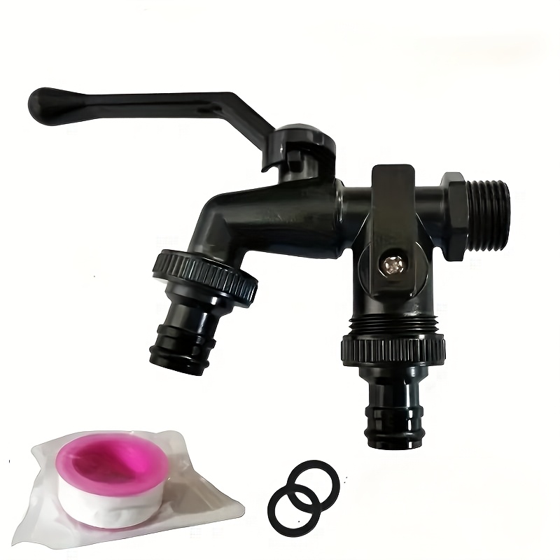 TEMU 1 Set Of Heavy-duty Outdoor Faucets With 2 Independent Switches, Thickened Structure Suitable For Gardens, Lawns, Washing Machines, Courtyards -