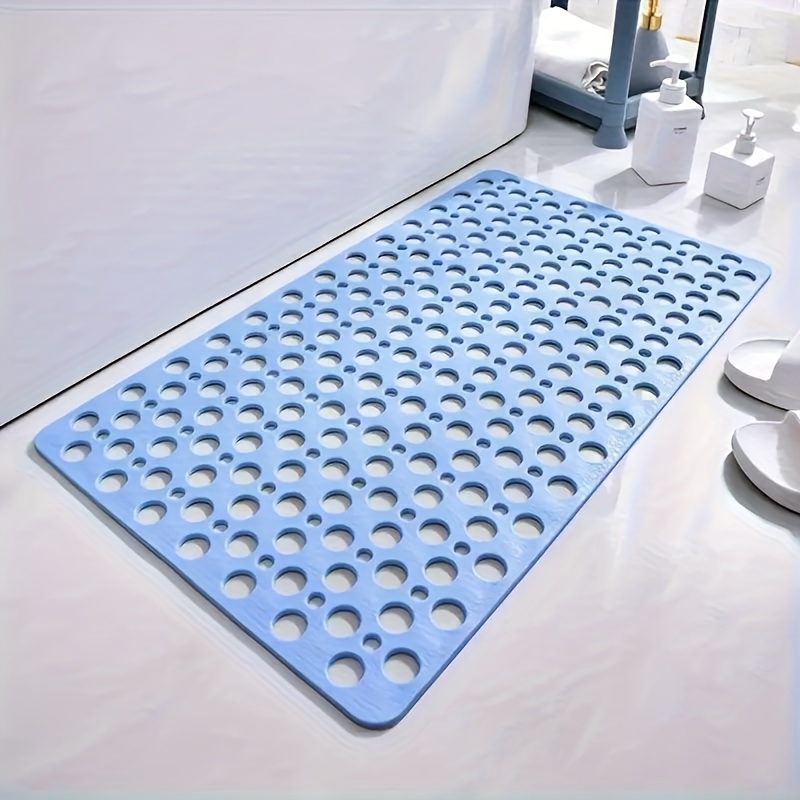 

30in*17in Shower Non-slip Mat With Suction Cups On The Bottom, Easy To Drain, Bath Rug, Anti-mold Tpe Shower Mat