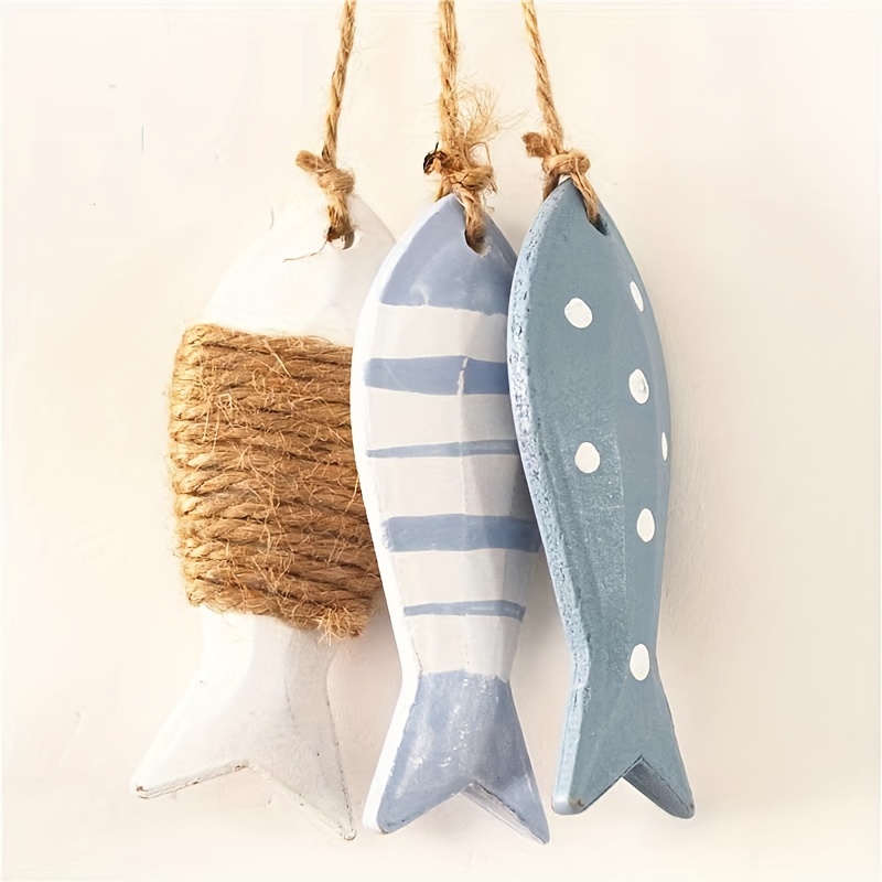 

3-piece Vintage Wooden Fish Hanging Decor Set - Rustic Wall Art For Home, Restaurant & Boutique Fish Decor Fish Decor Home Decor