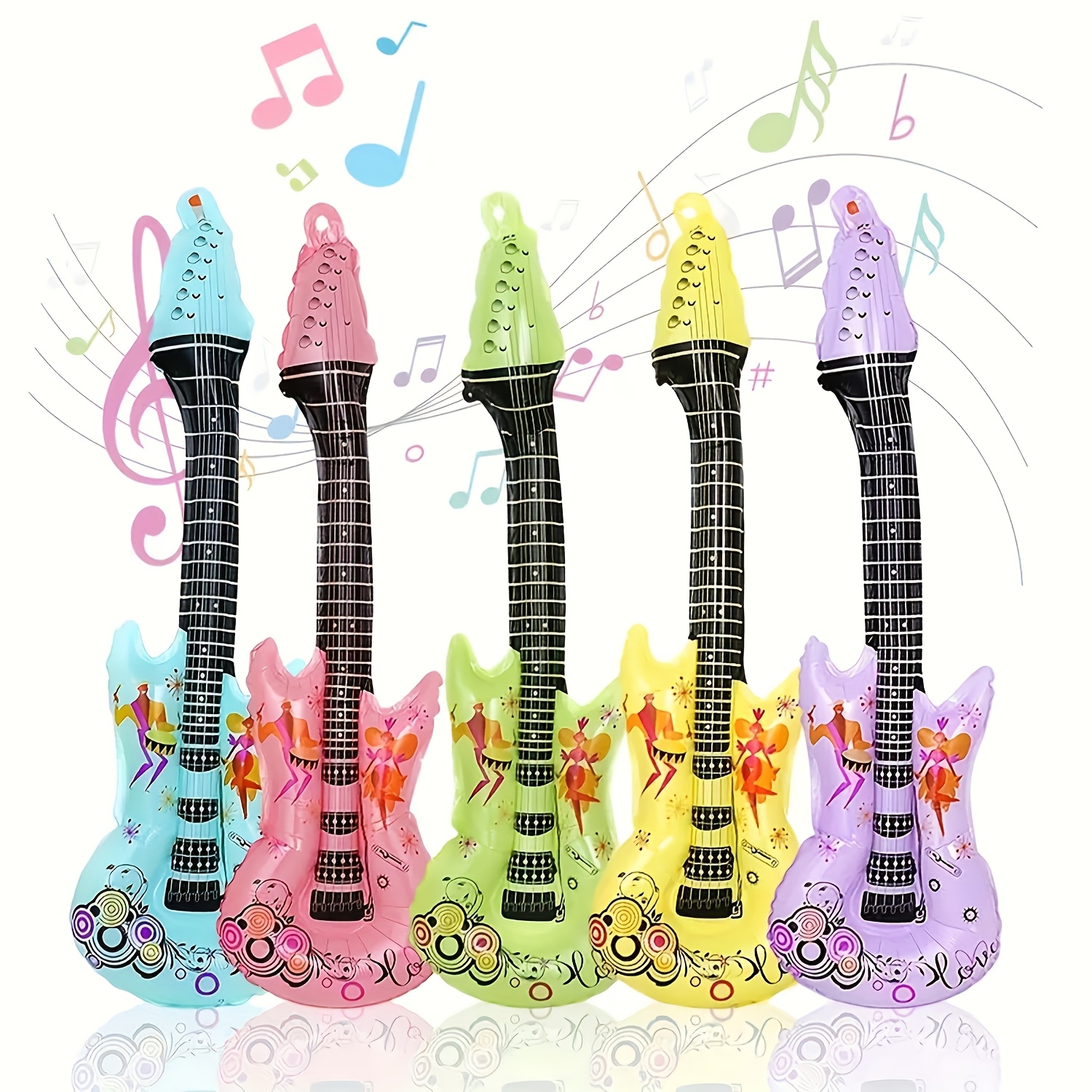 immagine dell'articolo 10 pezzi di palloncini gonfiabili a forma di chitarra rock, palloncini colorati in alluminio, adatti per feste disco, compleanni ed   a tema  , hip-hop, decorazioni per feste di carnevale