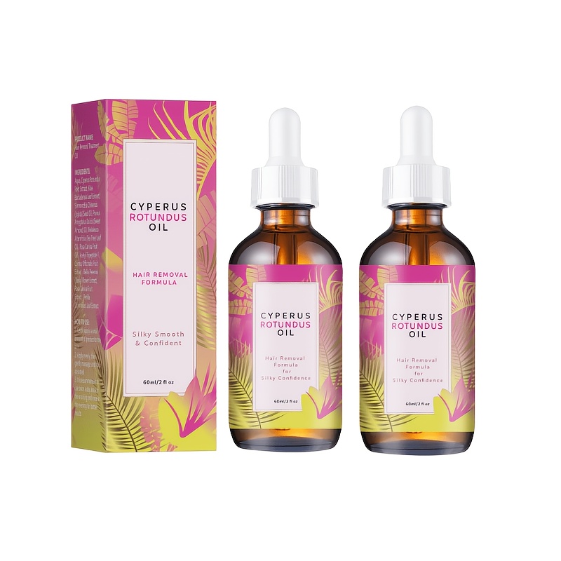Image of 2pcs Rotundus Hair Removal Care Essential Oils | Moisturizing And Hydrating After Hair Removal, Body Care Oil, Sensitive Plant Nourishing Oil, Moisturizing, Smooth, Suitable For Care And Body Care