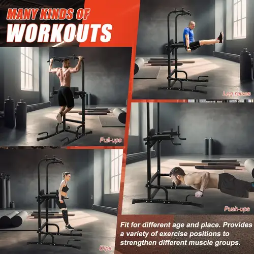Tour de puissance, station de traction multifonction, équipement d' entraînement pour la maison, entraînement complet du corps, charge maximale de 300 kg Tour de puissance, station de traction multifonction, équipement d' entraînement pour la maison, entraînement complet du corps, charge maximale de 300 kg