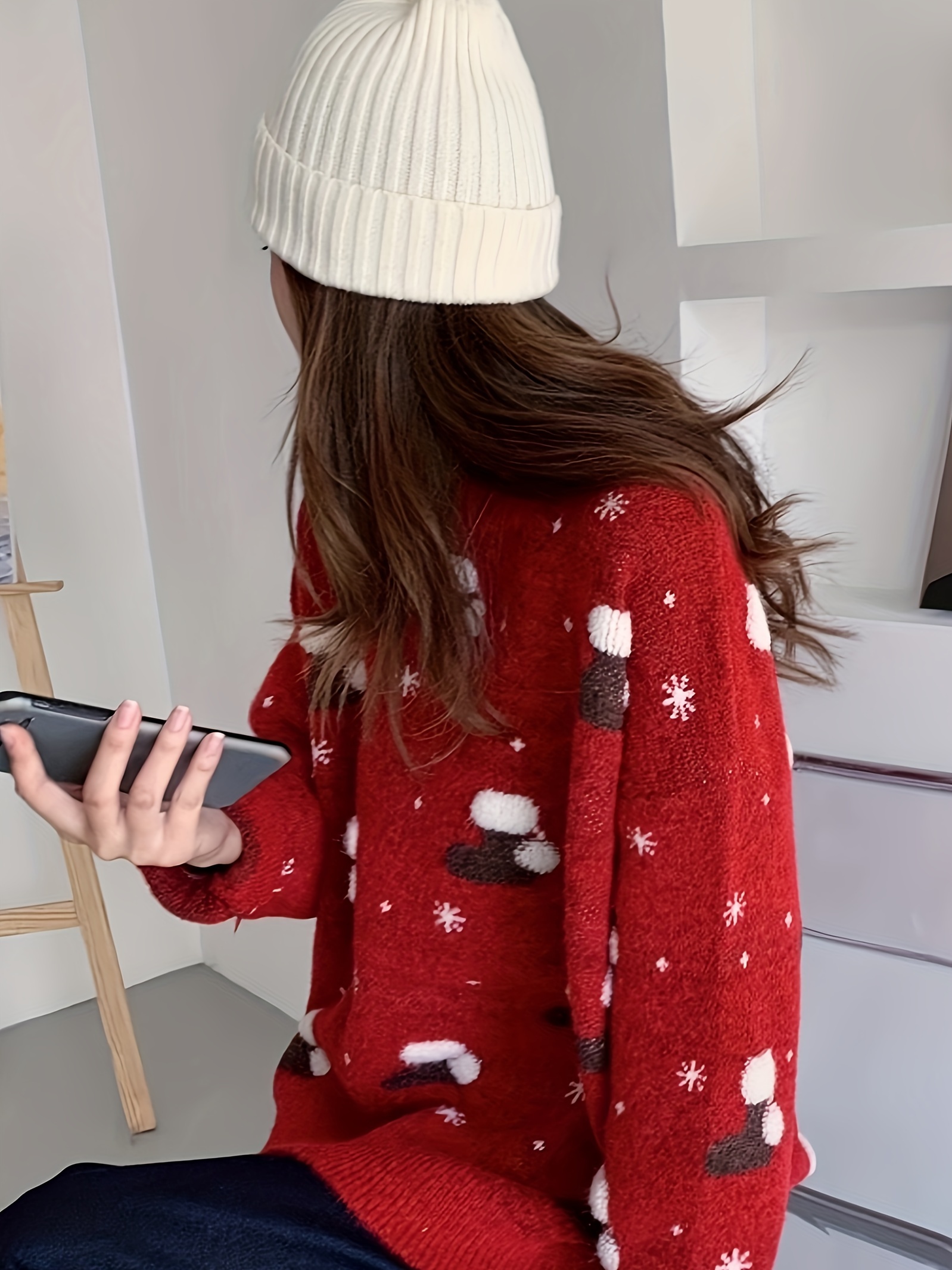 pull over noël pull oversize confortable à motif Temu Belgium