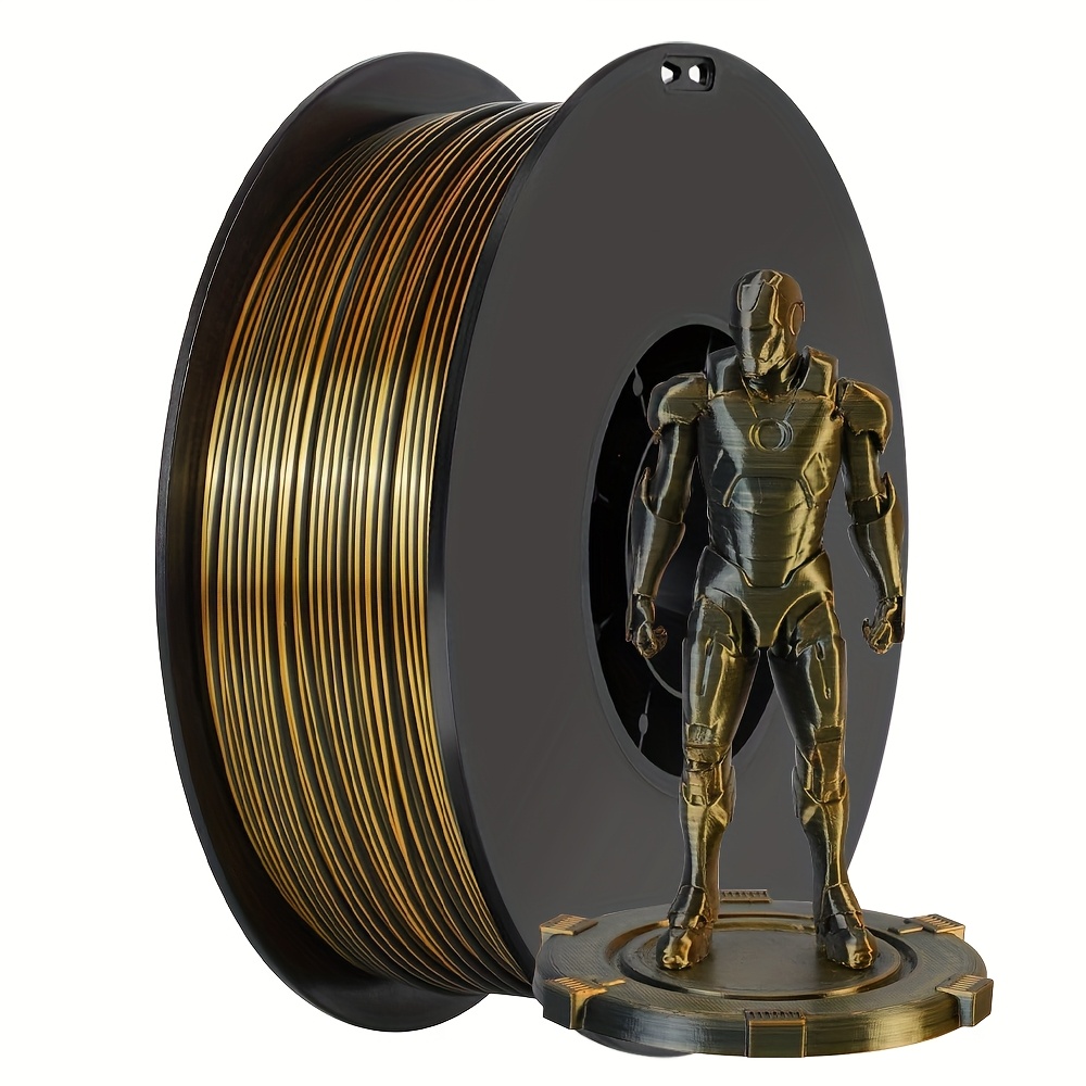 Image of 1.75mm 3d Printer Filament Pla Black Golden 1kg For Dual Colors Y Pla 3d Printing Material 1000g