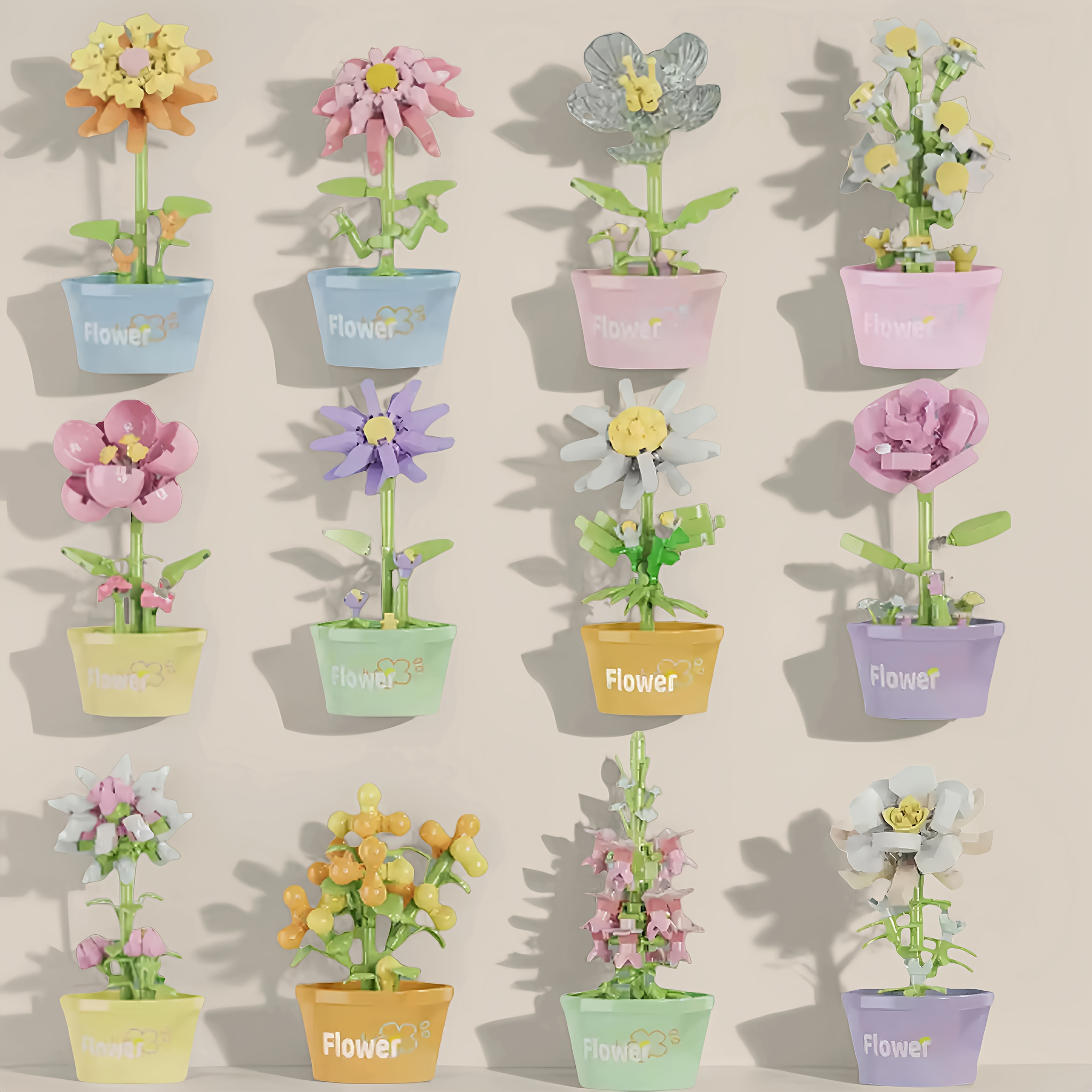Set Fiori In Mattoncini Da Costruzione 588 Pezzi, Con Base E Coperchio Antipolvere, Regalo Per Bambine Da 6 Anni - 2