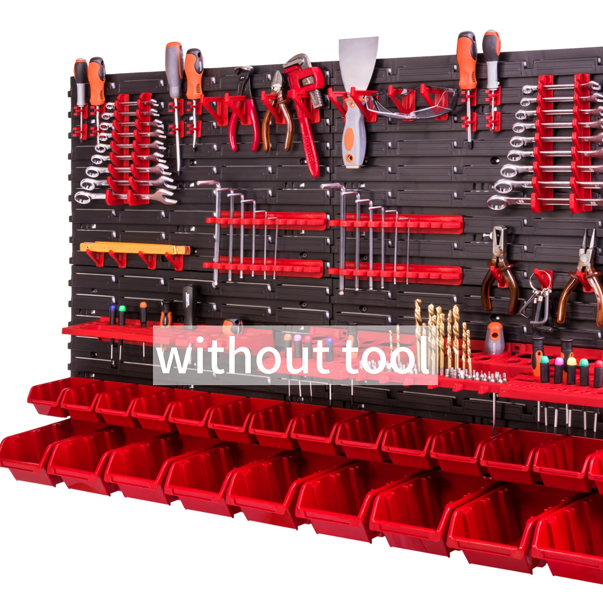 2026 69pcs Large Tool Organizer Rack, Including Wrench, Screwdriver, Drill Bits, Screws, Hammer Storage Rack, Garage Tool Organizer, Multifunctional Storage Rack, For Dad And Husband, Storage Racks