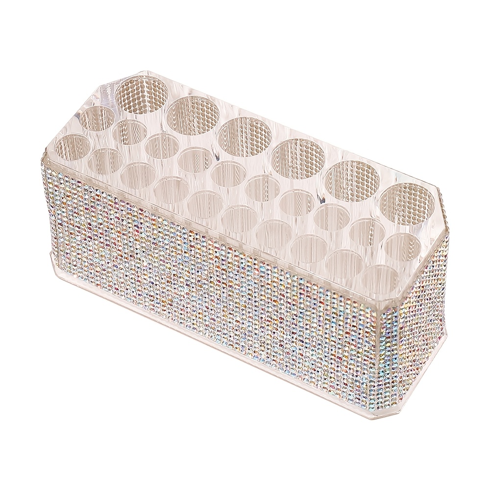 E-shop 1 Stück Einfaches, Modisches, Multifunktionales, Hochwertiges Diamant-Makeup-Pinselregal mit 26 Löchern – Makeup-Pinsel-Aufbewahrung