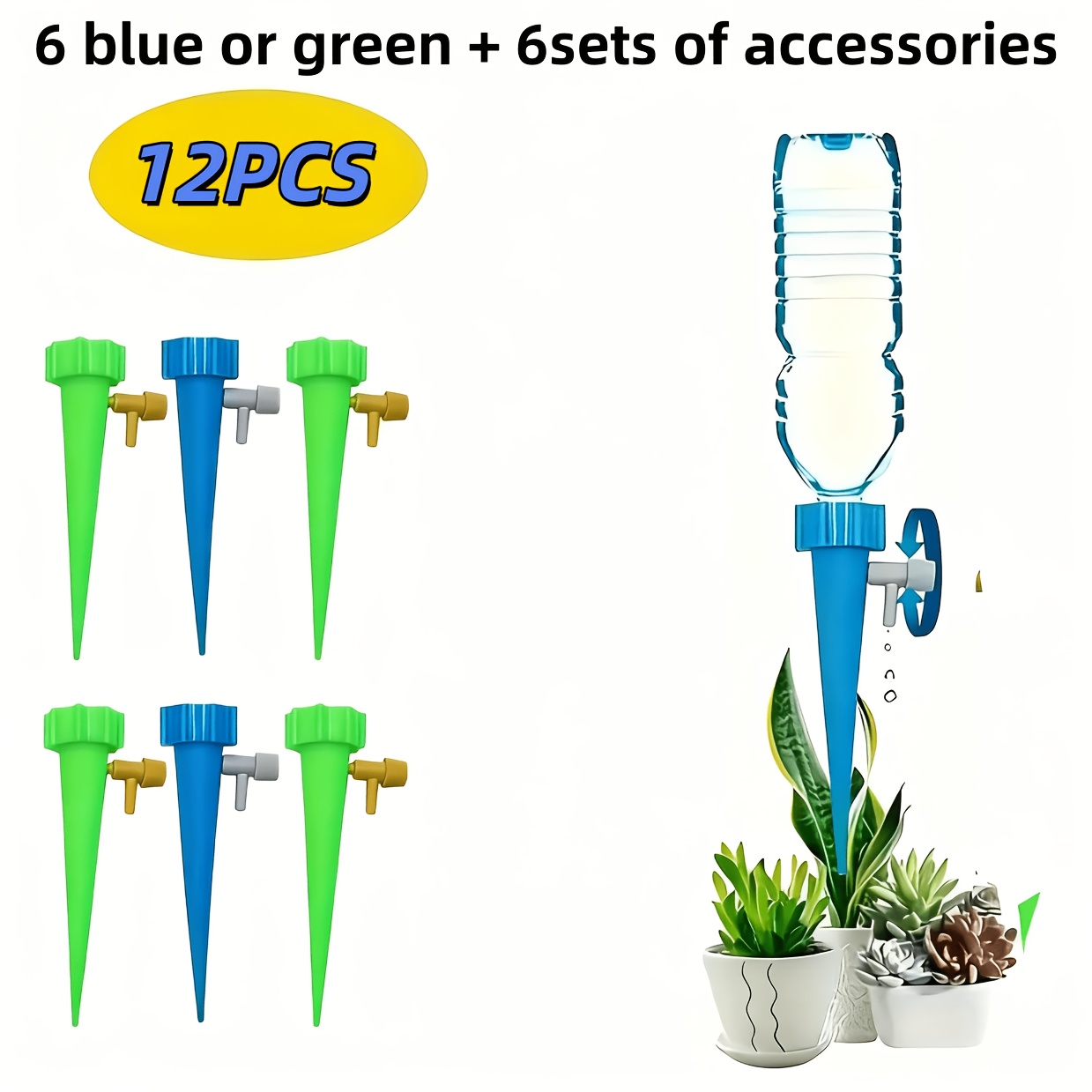 E-shop 12-teiliges Set (inklusive Zusatzteile) Automatisches, selbstansaugendes Tropfbewässerungssystem, mit Timer und einstellbarer Durchflussrate -