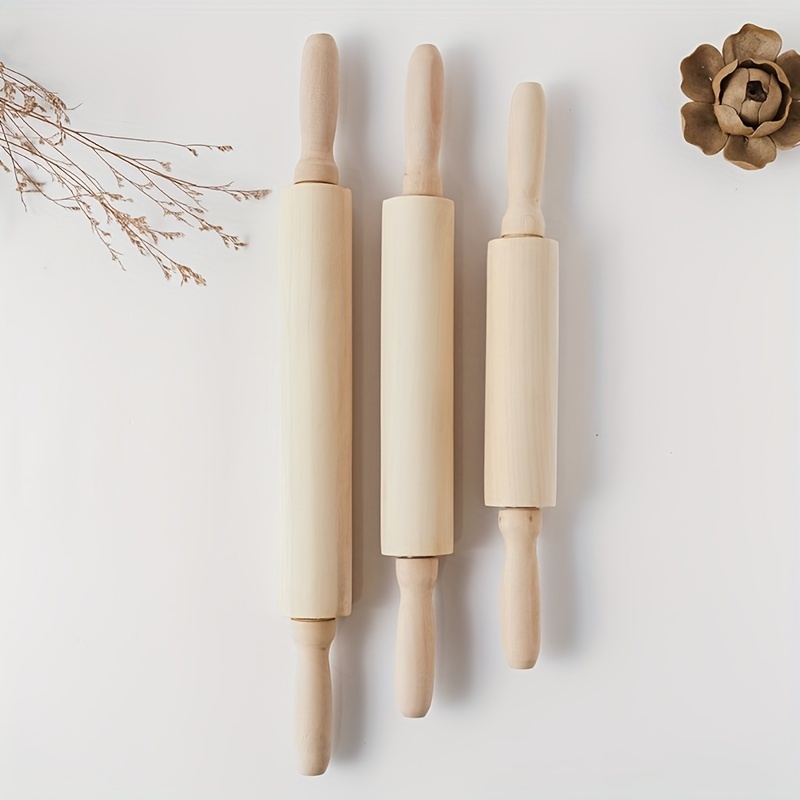 

1pc, Wooden Rolling Pin, Dough Roller, For Pizza, Pie, Cookie, Dumplings, Noodles, And More, Kitchen Utensils, Kitchen Gadgets, Kitchen Accessories