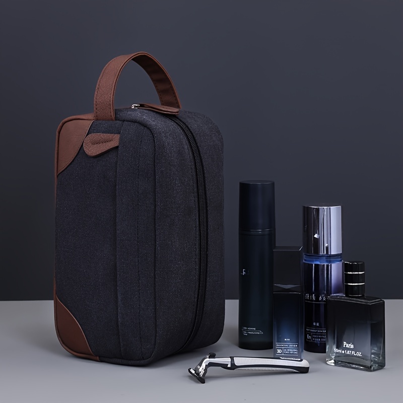 Image of Men's Toiletries Travel Bag, Travel Cosmetics Storage Accessory Storage Bag, Multi Pocket Large Capacity Makeup Bag, Business Travel Storage Accessory