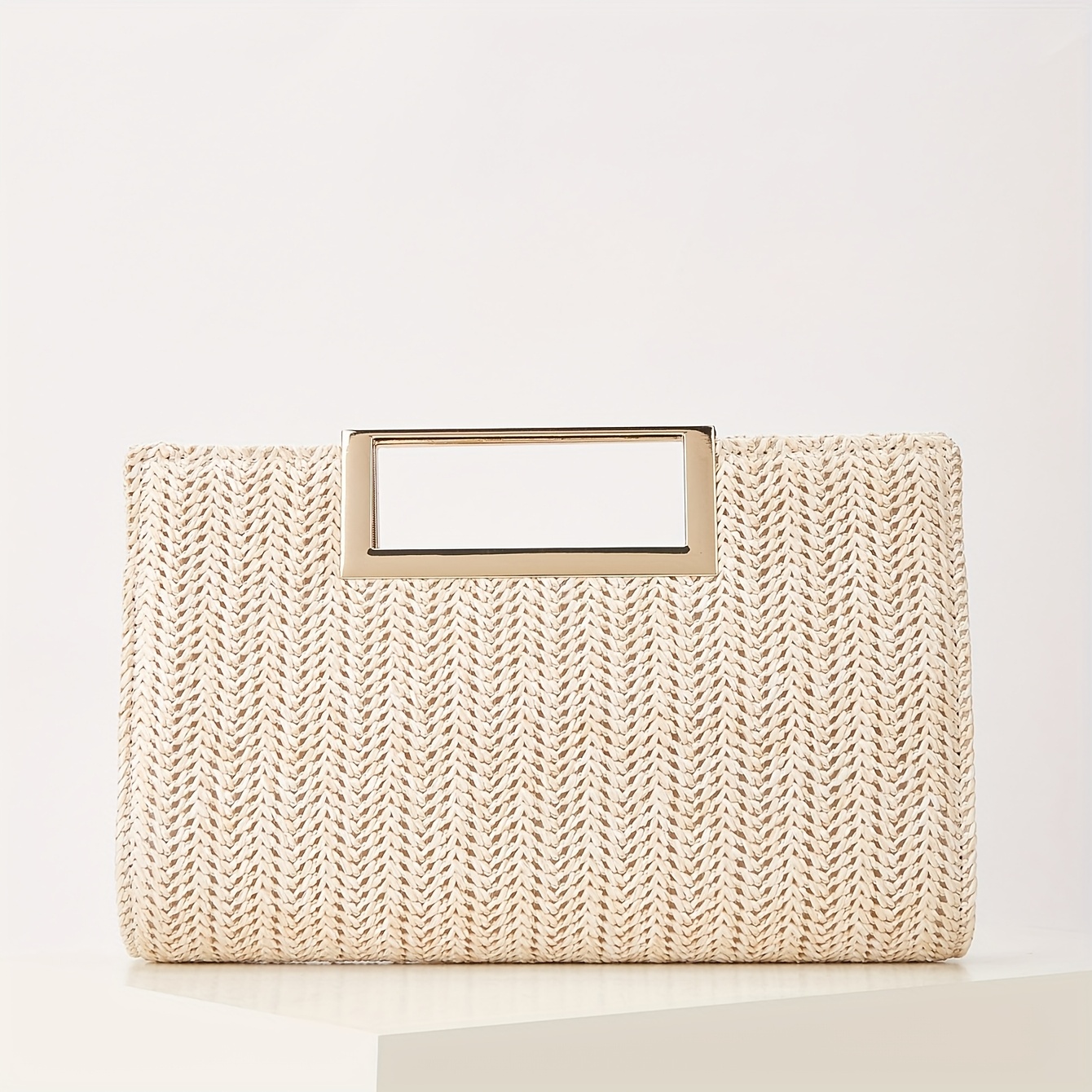 Image of New Women's Clutch, Simple And Stylish Woven Handbag, Square Hardware Crossbody Bag, Evening Bag, Suitable For Music, Parties, And Ramadan Festivals
