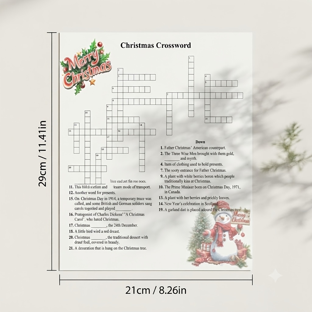 Christmas Crossword Game, 1pc/20pcs/30pcs