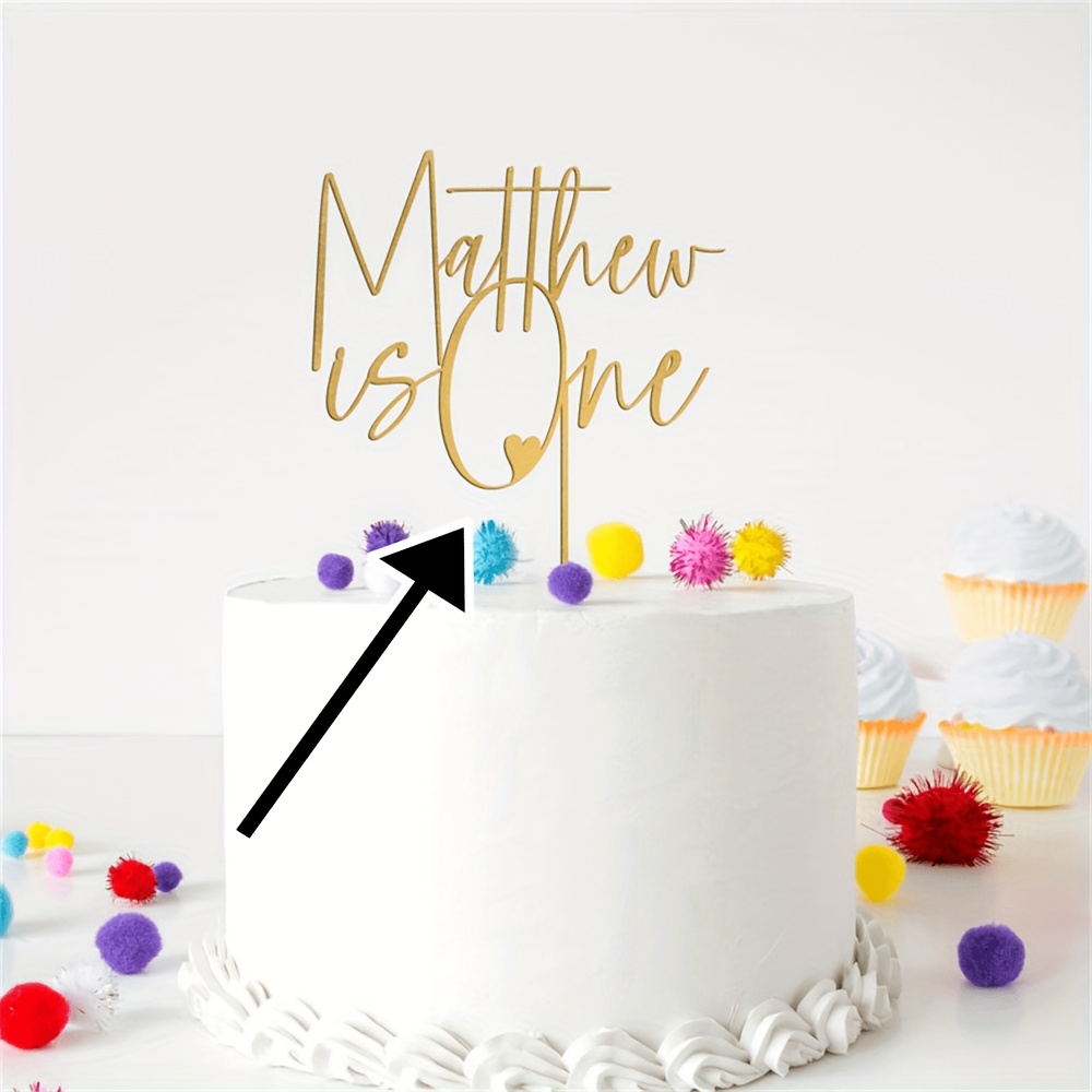 Image of 1pc Birthday Cake Topper, Birthday Cake Topper, 1 Cake Topper, Kids Name Cake Topper, Cake Topper Kids, Suitable For Christmas, Birthday Parties, Wedding Anniversaries, And Other Party Gifts