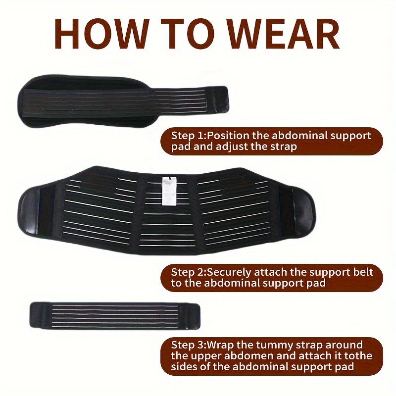 3-in-1 Pregnancy Belly Belt - Back/Pelvic/Hip Support with Abdominal Muscle Stimulation, Adjustable Strap & Hook & Loop Closure