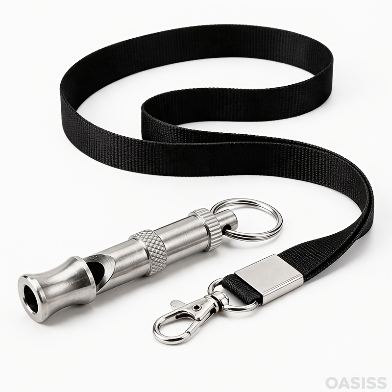 TEMU With Lanyard 2pcs Set (1pc Whistle And 1pc Lanyard), Adjustable Frequency Ultrasonic Silent Dog Training Whistle To Stop Barking, Professional