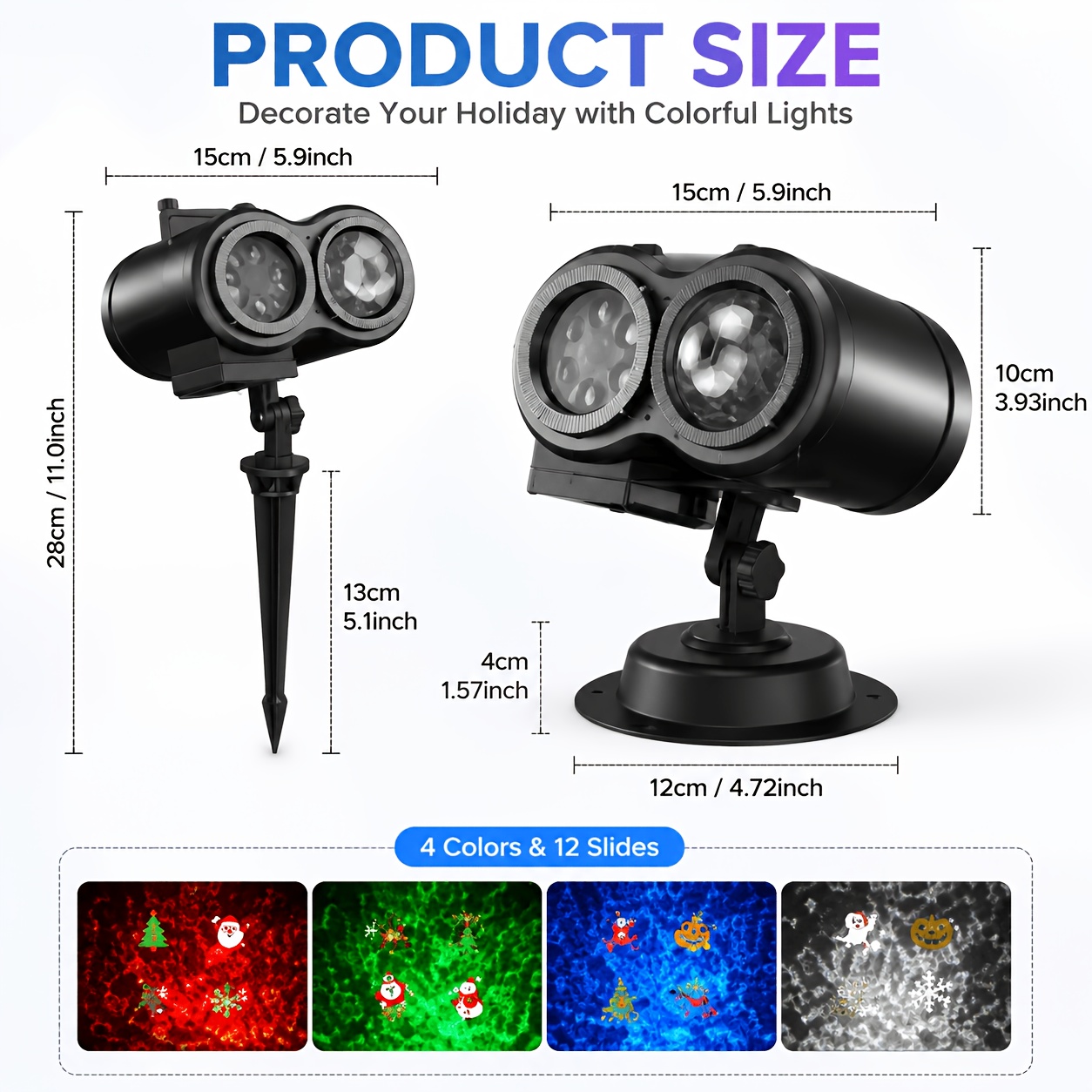 Image of 2-in-1 Holiday Projector Led Lights, Ip45 Outdoor Effects (patterns Ocean Wave) With Timer, Halloween Christmas Lighting For Party Decor